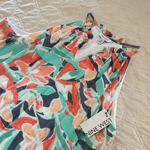 Nine West Floral Maxi Dress in Coral, Mint, Navy